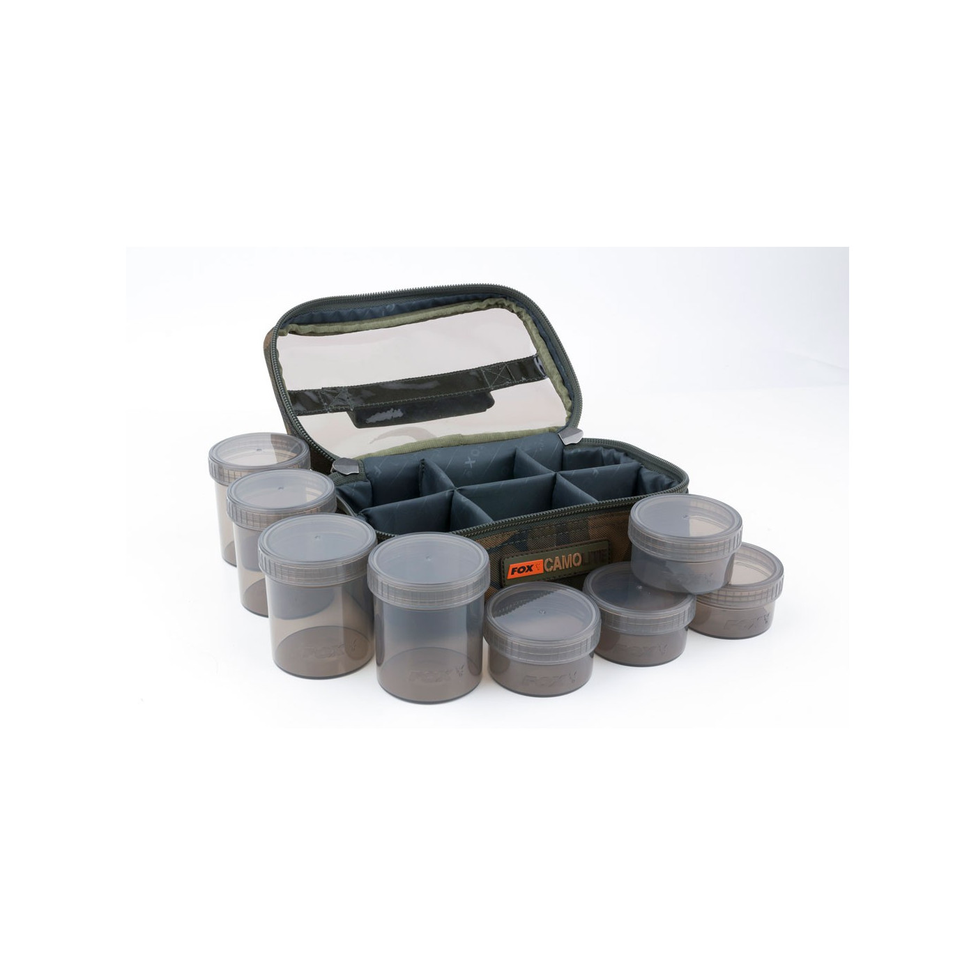TORBA ZE SŁOICZKAMI FOX CAMOLITE GLUG 8 POT CASE - Centrum wędkarskie - Sklep wędkarski Jarofishing TORBA ZE SŁOICZKAMI FOX CAMOLITE GLUG 8 POT CASE - Centrum wędkarskie - Sklep wędkarski Jarofishing