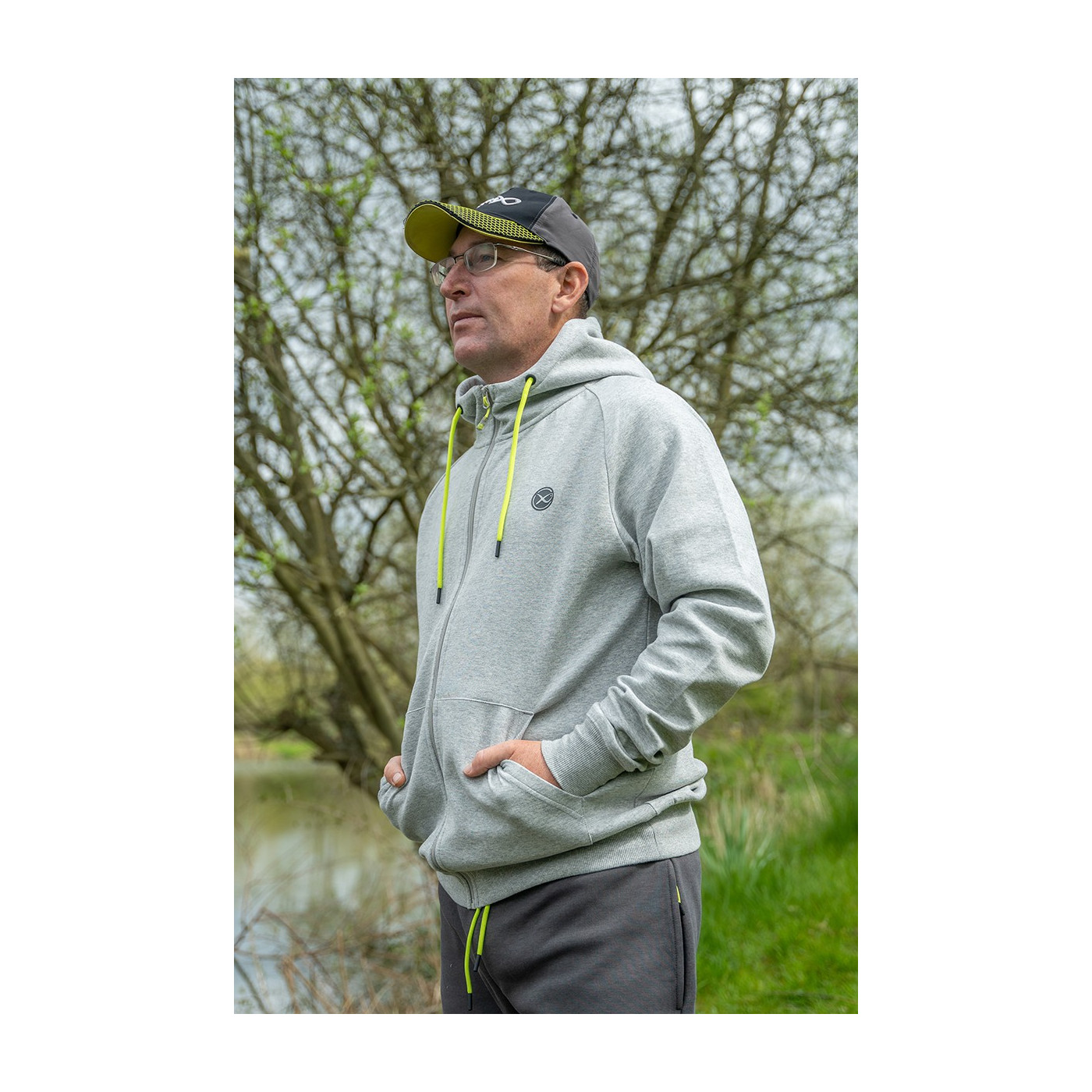 Bluza Matrix Black Edition Full Zip Hoody (Marl Grey / Lime) roz. S - Centrum wędkarskie - Sklep wędkarski Jarofishing