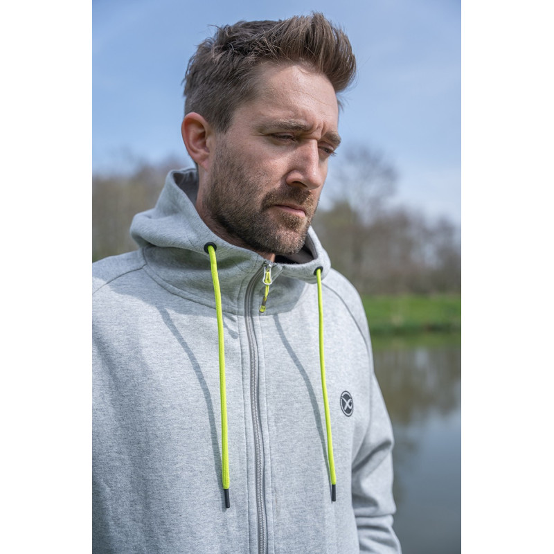Bluza Matrix Black Edition Full Zip Hoody (Marl Grey / Lime) roz. S - Centrum wędkarskie - Sklep wędkarski Jarofishing