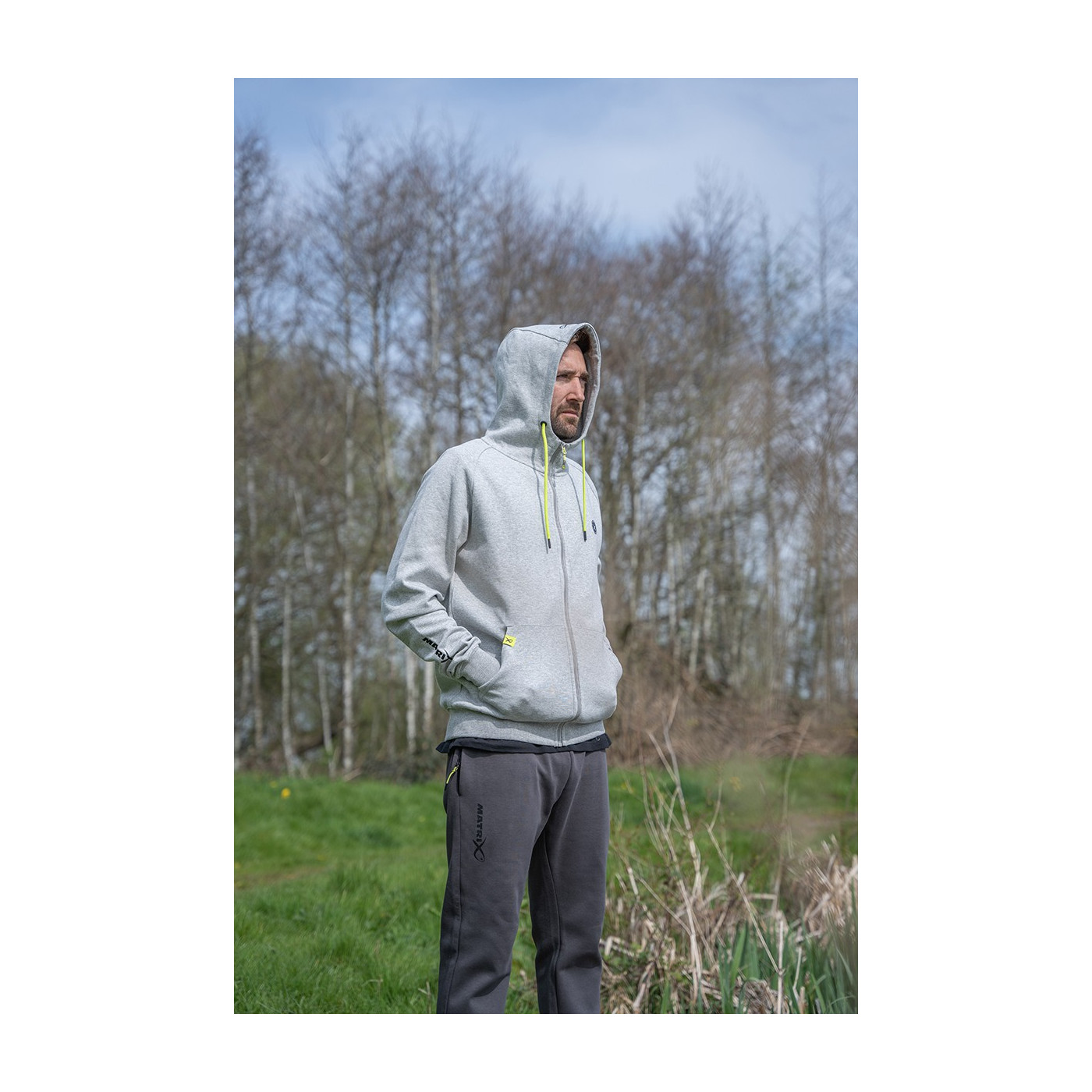 Bluza Matrix Black Edition Full Zip Hoody (Marl Grey / Lime) roz. S - Centrum wędkarskie - Sklep wędkarski Jarofishing