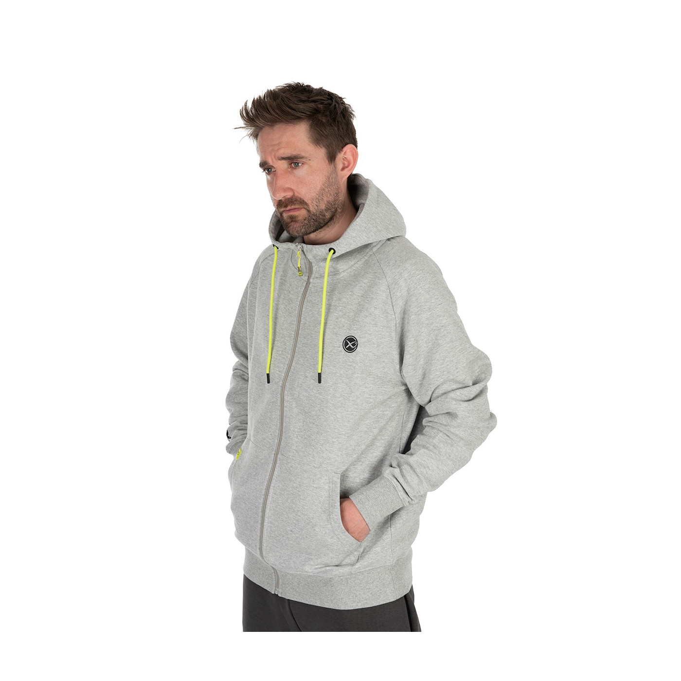 Bluza Matrix Black Edition Full Zip Hoody (Marl Grey / Lime) Roz. XXXL - Centrum wędkarskie - Sklep wędkarski Jarofishing