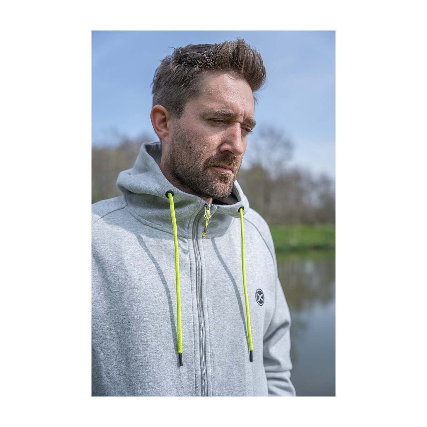 Bluza Matrix Black Edition Full Zip Hoody (Marl Grey / Lime) Roz. XXXL - Centrum wędkarskie - Sklep wędkarski Jarofishing