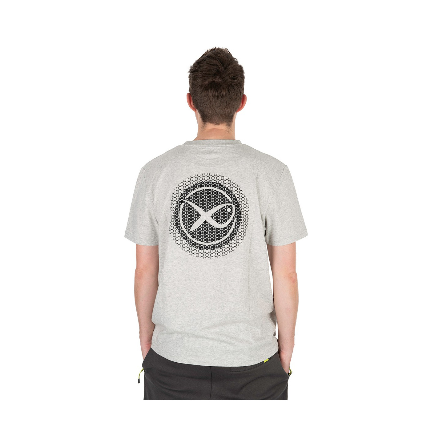 T-Shirt Matrix Large Logo T-shirt (Marl Grey / Lime) - roz. XXXL - Centrum wędkarskie - Sklep wędkarski Jarofishing