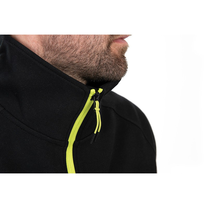 Bluza Matrix Black ¼ Zip Sweater (Black / Lime) Roz. S - Centrum wędkarskie - Sklep wędkarski Jarofishing
