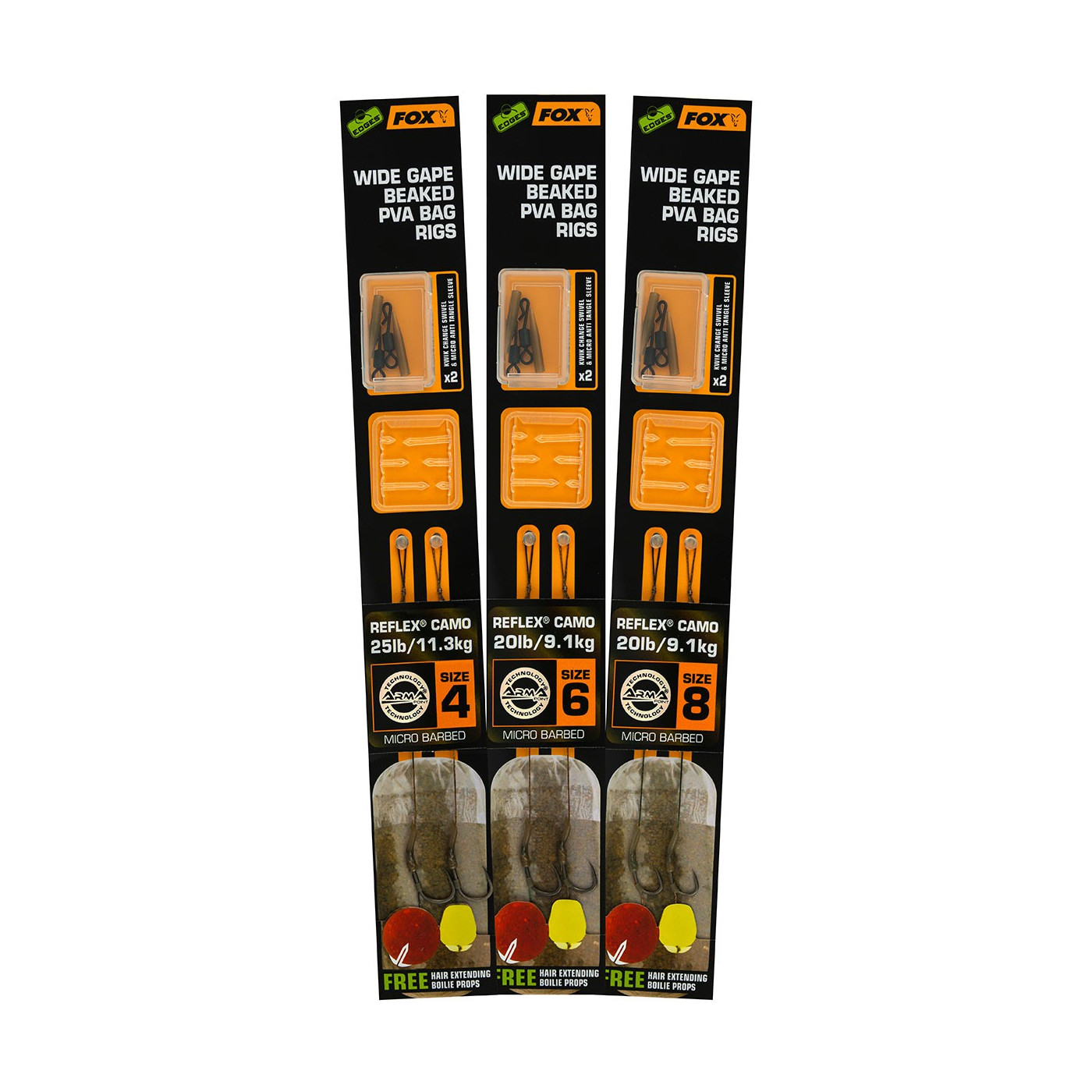 FOX HAKI EDGES WIDE GAPE BEAKED PVA BAG RIGS ROZ 8 - Centrum wędkarskie - Sklep wędkarski Jarofishing
