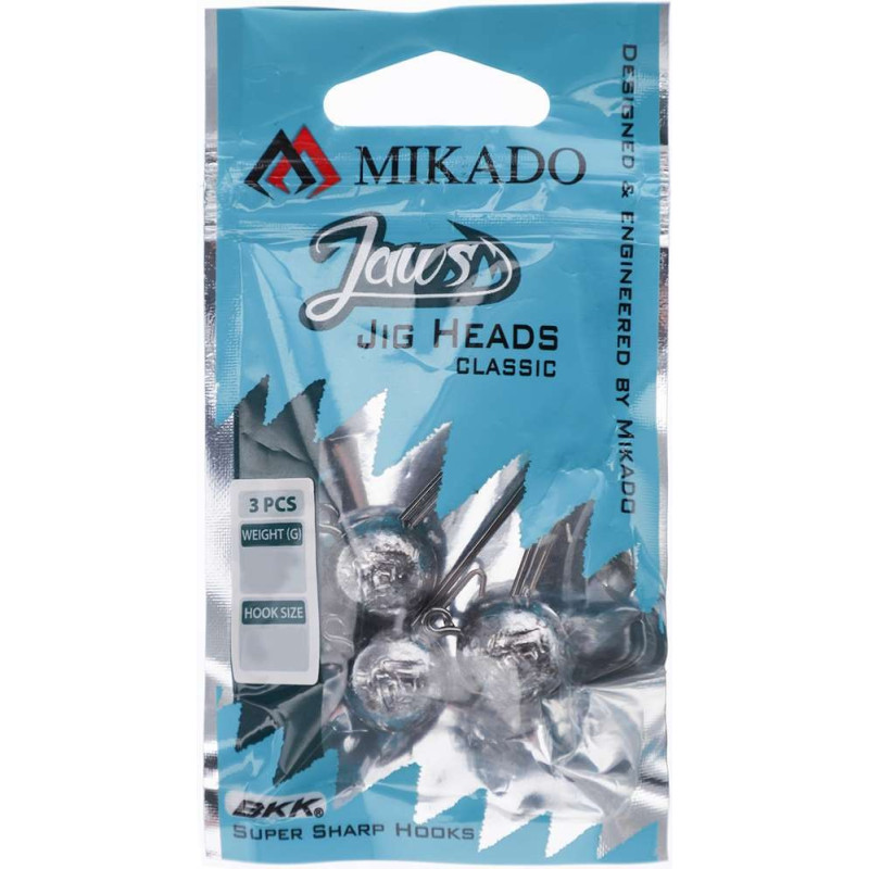 GŁÓWKA JIGOWA MIKADO- JAWS CLASSIC - 4/0- 7GR BN - op.3szt. - Centrum wędkarskie - Sklep wędkarski Jarofishing