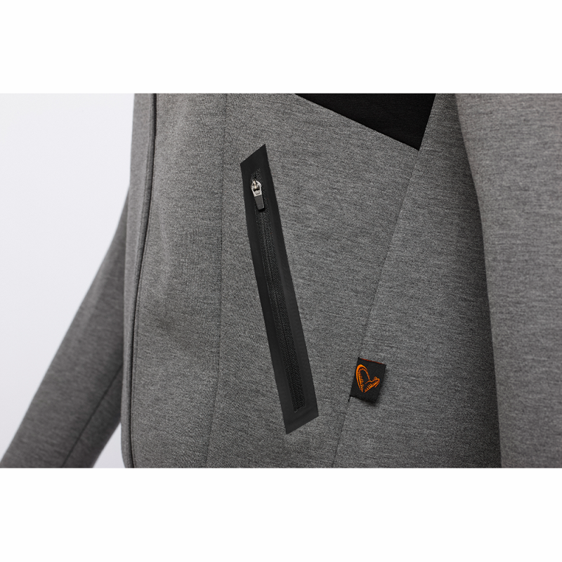 Bluza Savage Gear TEC-FOAM Zip Hoodie S Dark Grey Melange - Centrum wędkarskie - Sklep wędkarski Jarofishing