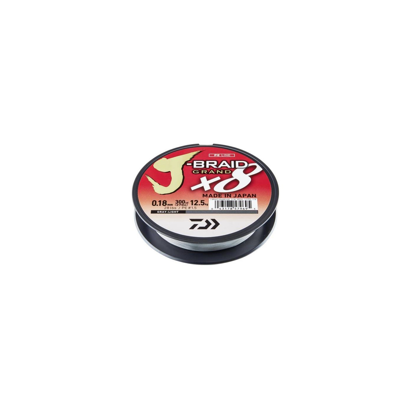 Plecionka Daiwa J-Braid Grand LIGHT GREY X8 0.18mm - Centrum wędkarskie - Sklep wędkarski Jarofishing