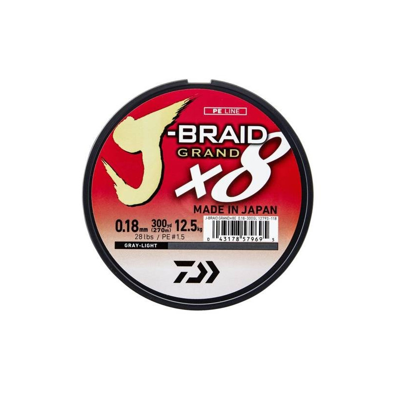 Plecionka Daiwa J-Braid Grand LIGHT GREY X8 0.20mm - Centrum wędkarskie - Sklep wędkarski Jarofishing Plecionka Daiwa J-Braid Grand LIGHT GREY X8 0.20mm - Centrum wędkarskie - Sklep wędkarski Jarofishing