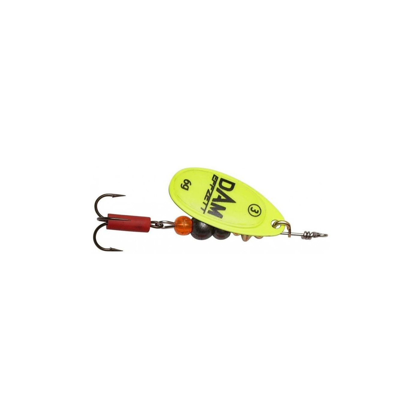 Obrotówka DAM Effzett Fluo Spinner 6 Sinking Yellow - Centrum wędkarskie - Sklep wędkarski Jarofishing
