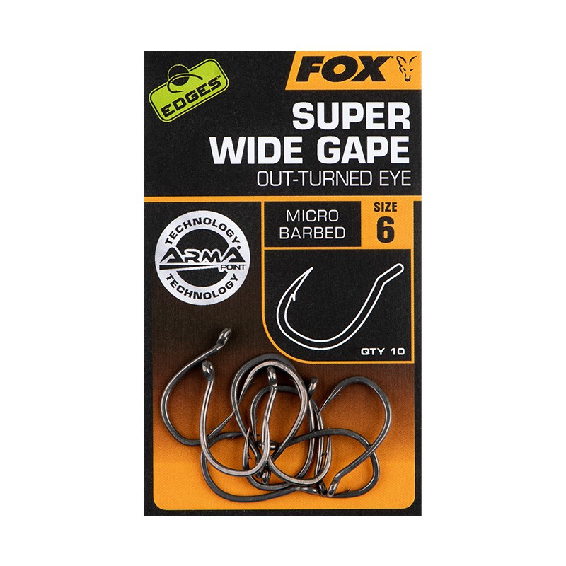 Haczyki Fox Edges Armapoint Super Wide Gape (Outurned Eye) Roz. 2 - Centrum wędkarskie - Sklep wędkarski Jarofishing