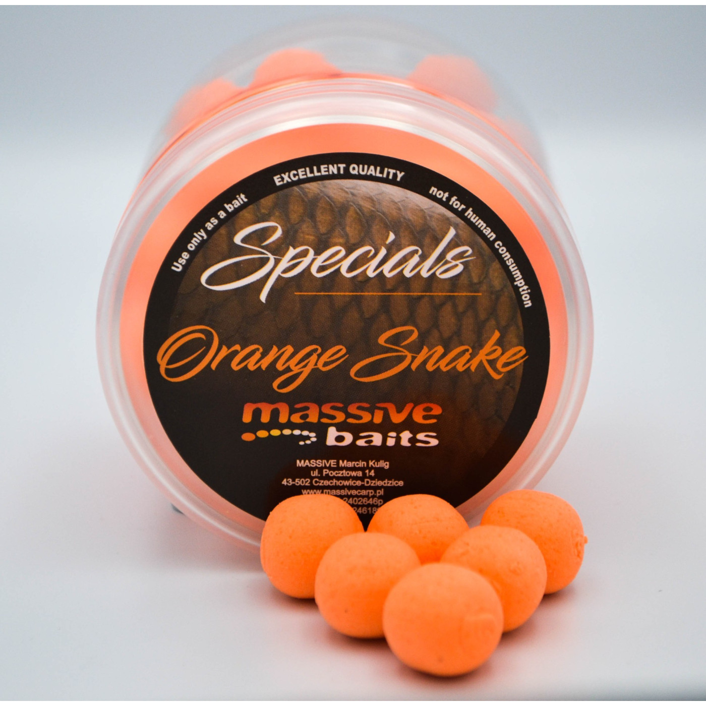 Kulki Pop-Up Massive Baits Orange Snake Roz.14mm - Centrum wędkarskie - Sklep wędkarski Jarofishing Kulki Pop-Up Massive Baits Orange Snake Roz.14mm - Centrum wędkarskie - Sklep wędkarski Jarofishing