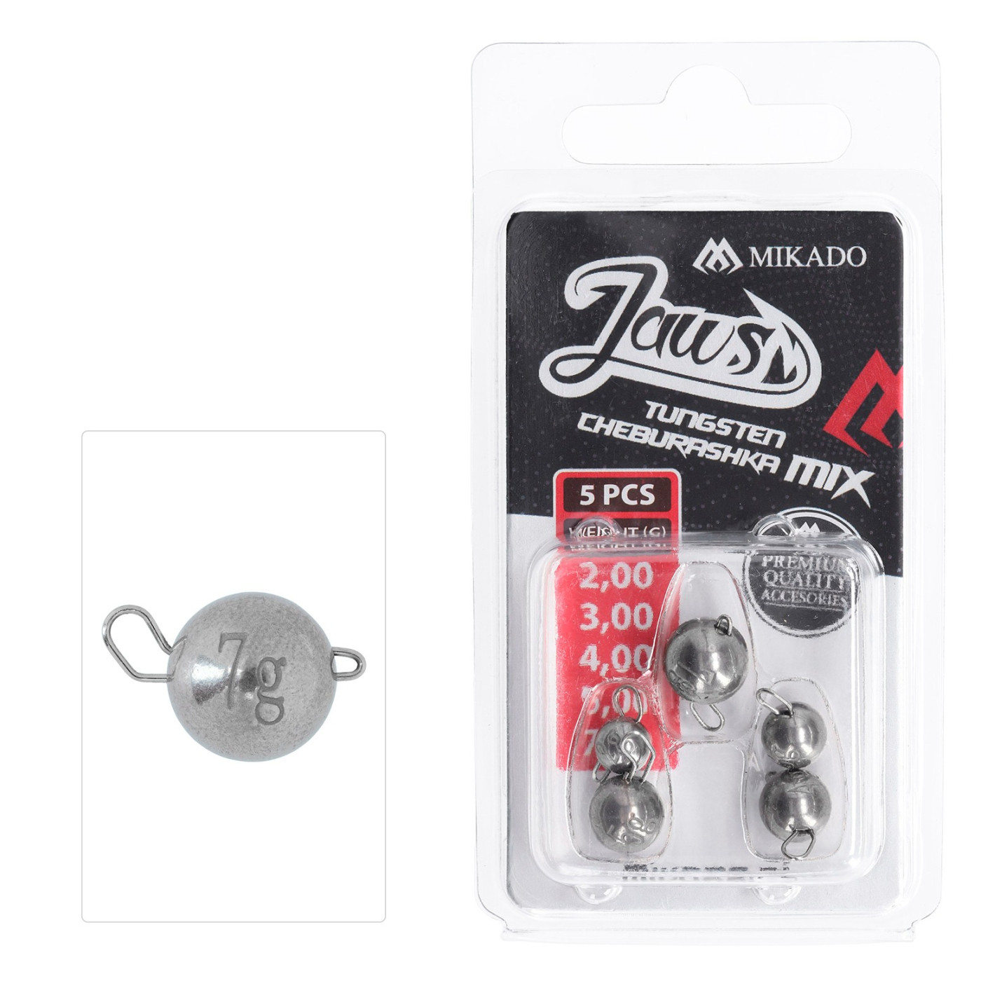 CHEBURASHKA - WOLFRAMOWA JAWS KOMPLET (2g/3g/4g/5g/7g) - op.5szt. - Centrum wędkarskie - Sklep wędkarski Jarofishing CHEBURASHKA - WOLFRAMOWA JAWS KOMPLET (2g/3g/4g/5g/7g) - op.5szt. - Centrum wędkarskie - Sklep wędkarski Jarofishing