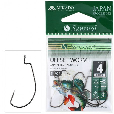 Haczyki Mikado Sensual Offset Worm Roz.2/0