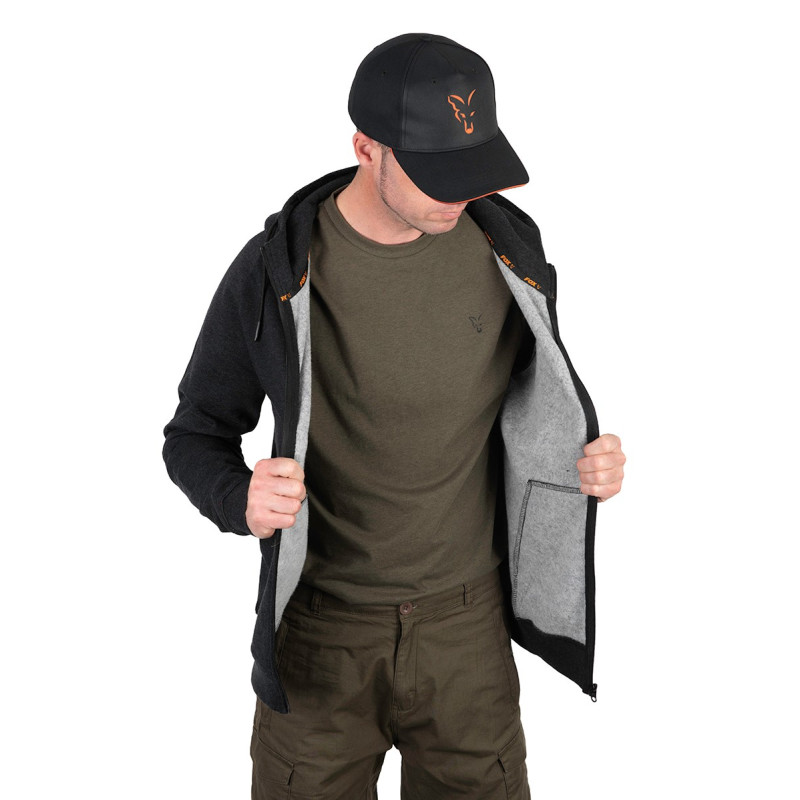 Bluza Fox LW Hoodie Black & Orange Roz.S - Centrum wędkarskie - Sklep wędkarski Jarofishing