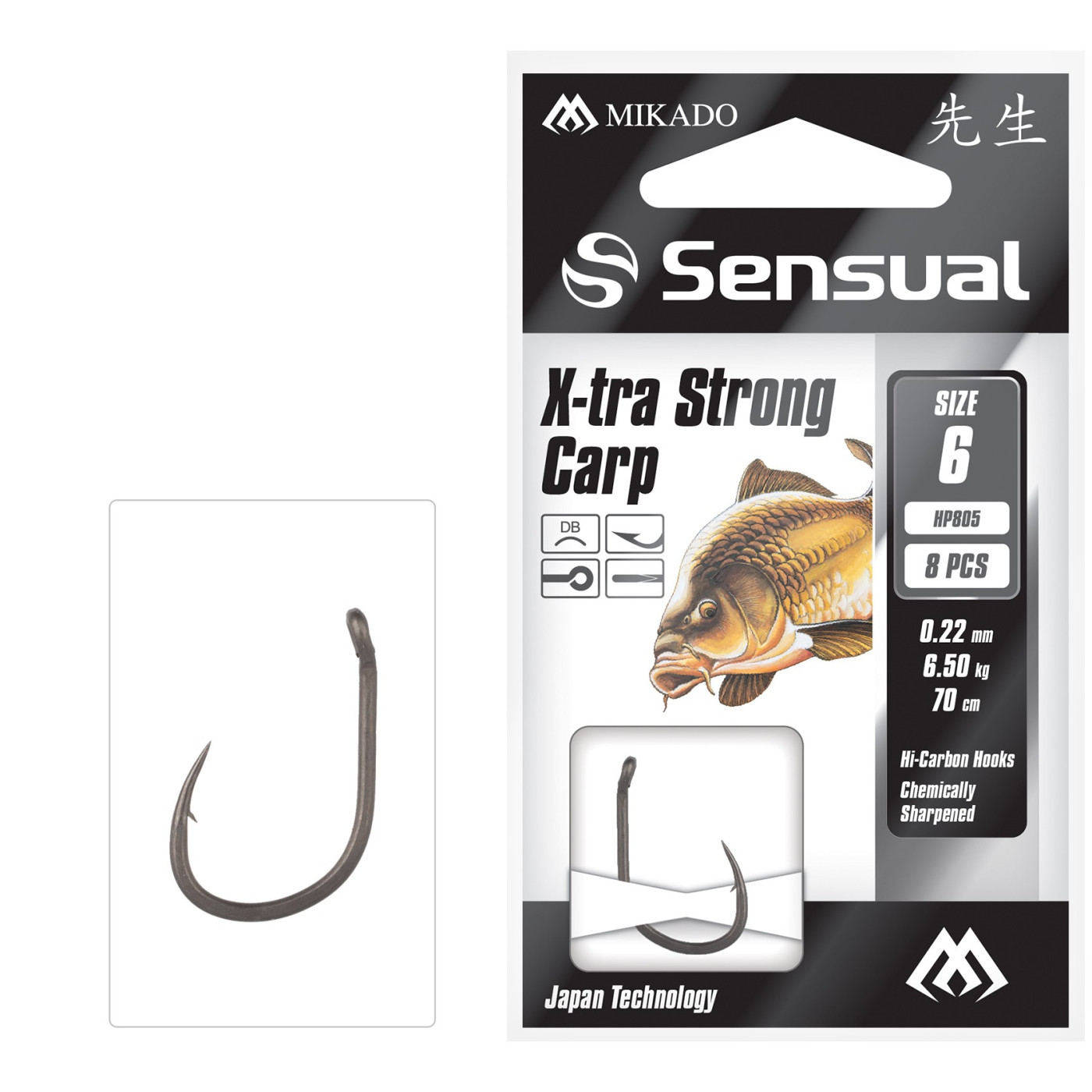 Haczyki z przyponem Mikado Sensual X-TRA Strong Carp Roz.10 - Centrum wędkarskie - Sklep wędkarski Jarofishing