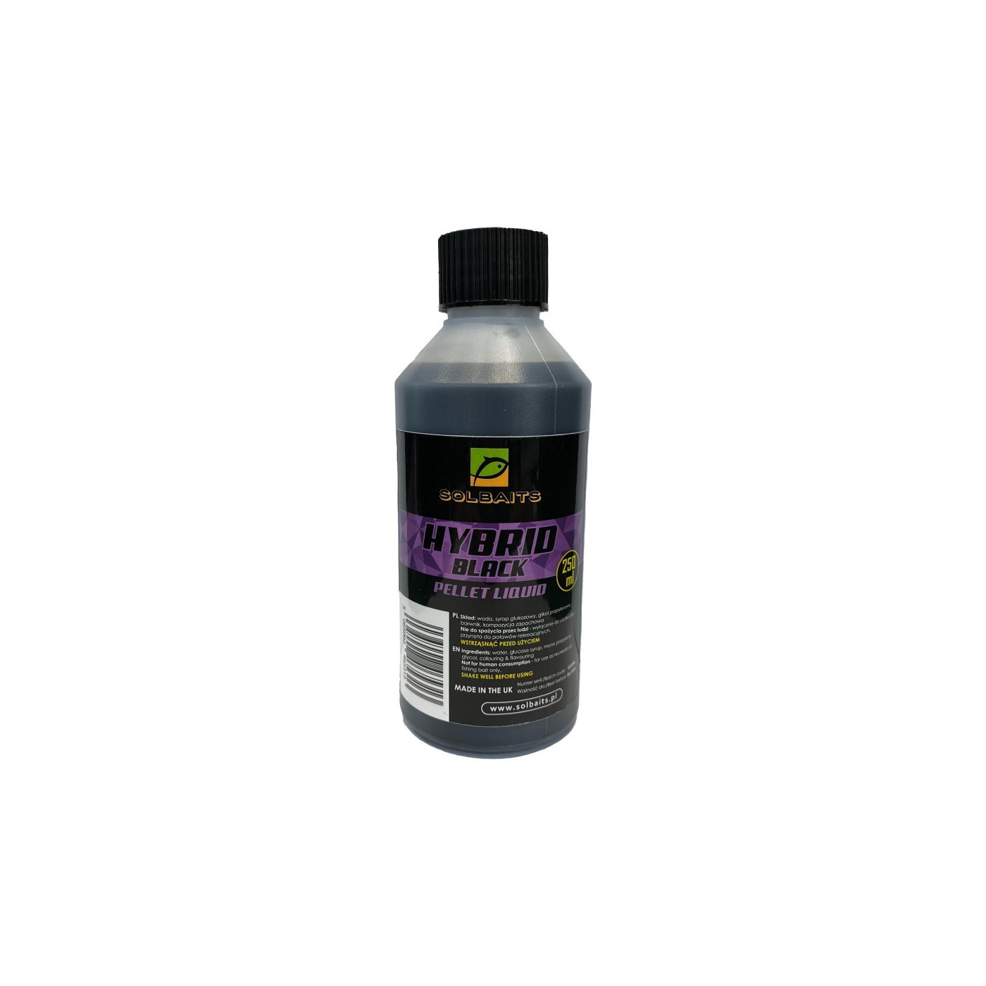 Liquid Solbaits Hybrid Black 250 ml - Centrum wędkarskie - Sklep wędkarski Jarofishing