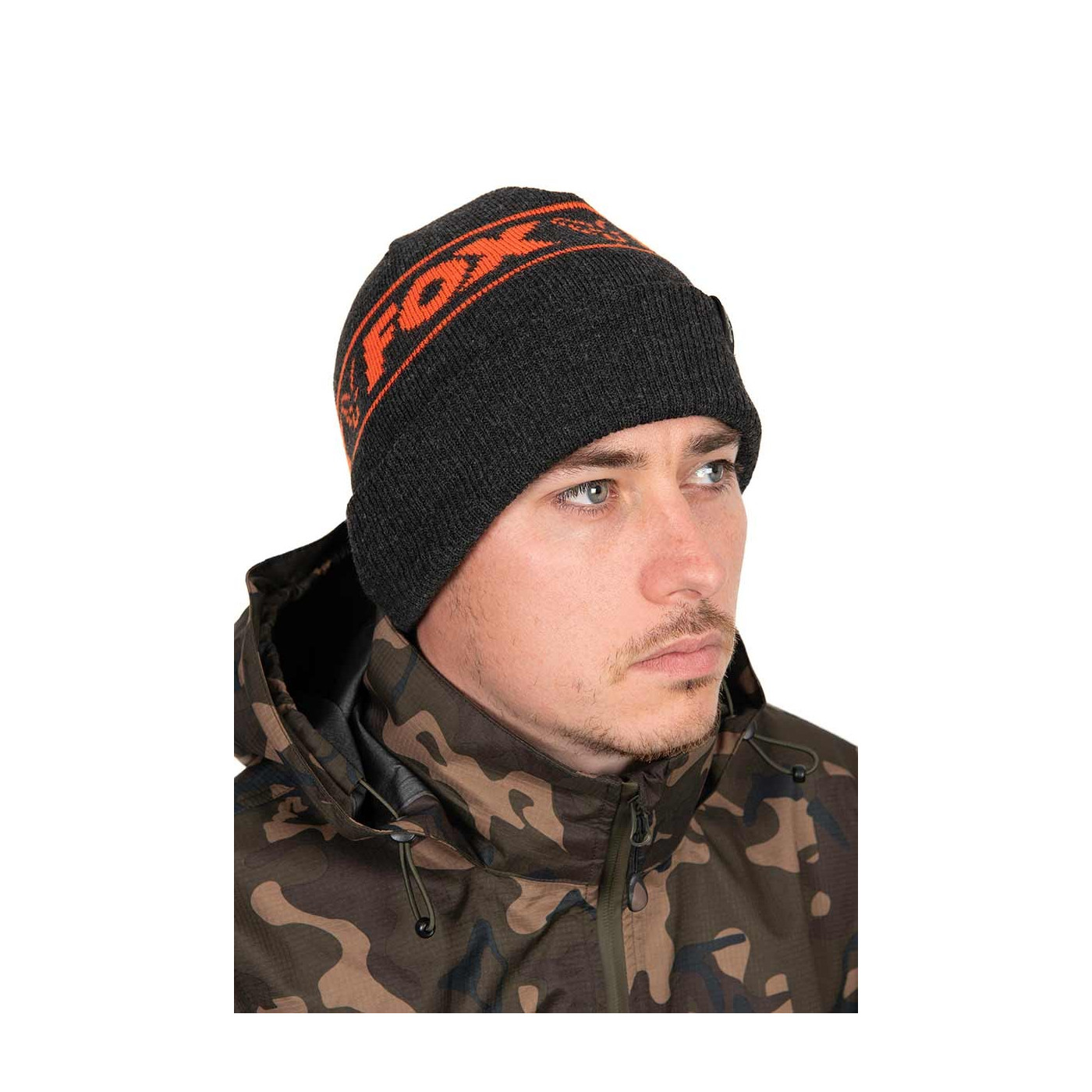 Czapka Fox Collection Beanie - Black & Orange - Centrum wędkarskie - Sklep wędkarski Jarofishing