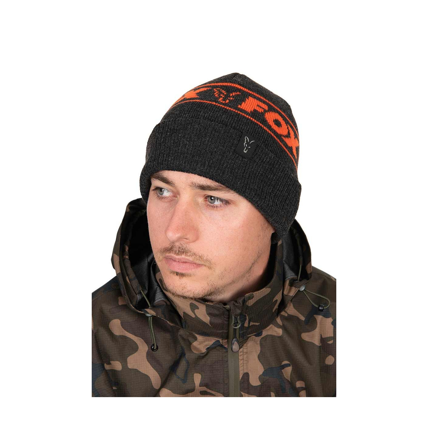 Czapka Fox Collection Beanie - Black & Orange - Centrum wędkarskie - Sklep wędkarski Jarofishing