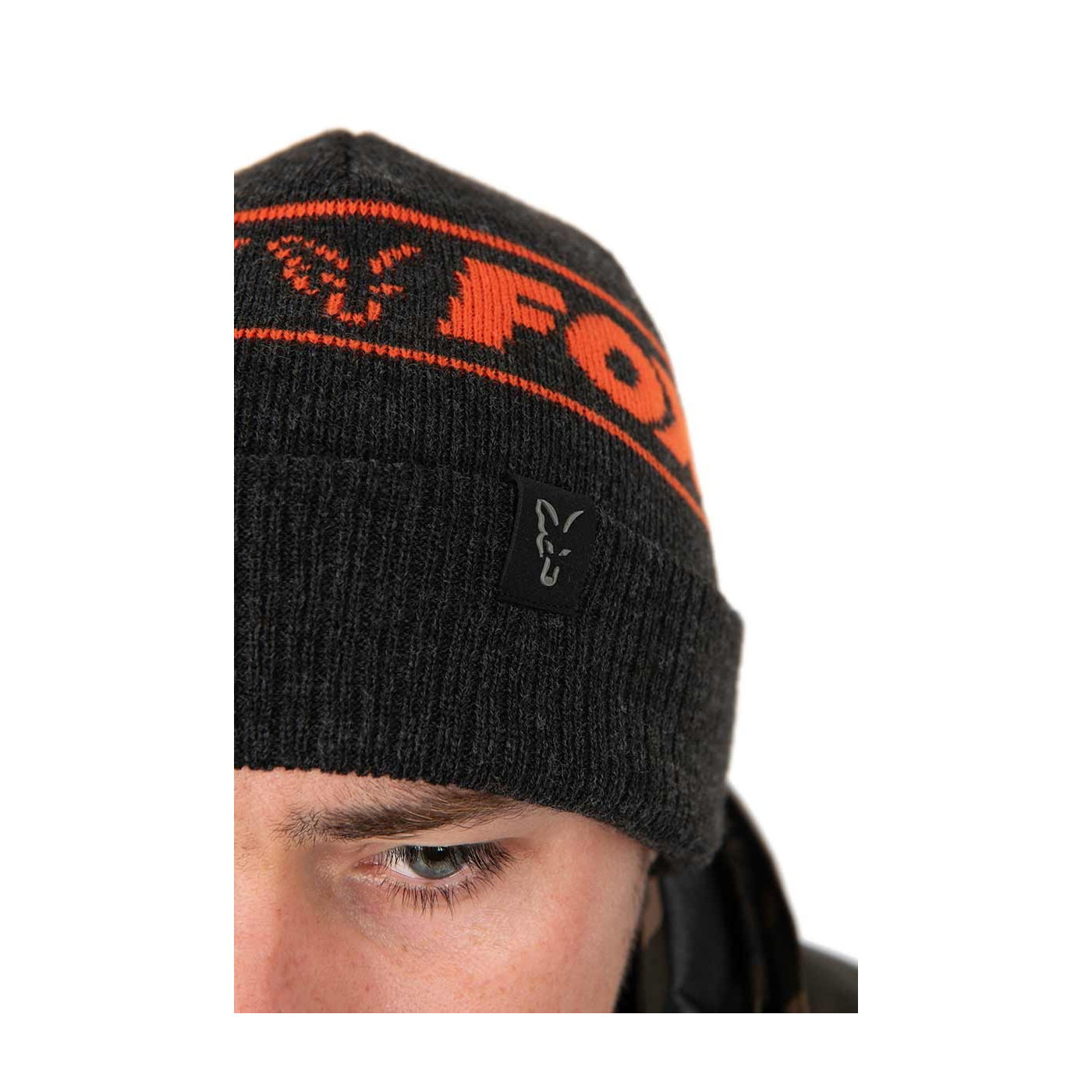 Czapka Fox Collection Beanie - Black & Orange - Centrum wędkarskie - Sklep wędkarski Jarofishing