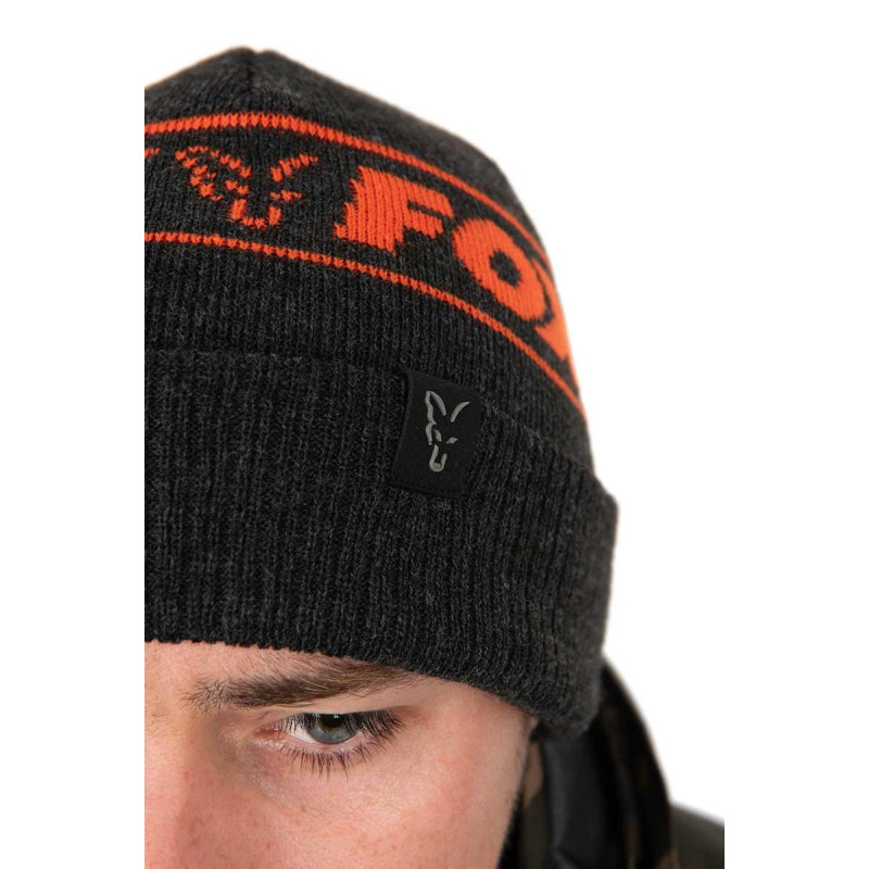 Czapka Fox Collection Beanie - Black & Orange - Centrum wędkarskie - Sklep wędkarski Jarofishing