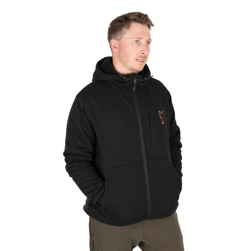 Bluza Fox Sherpa Jacket Black & Orange - roz. M - Centrum wędkarskie - Sklep wędkarski Jarofishing