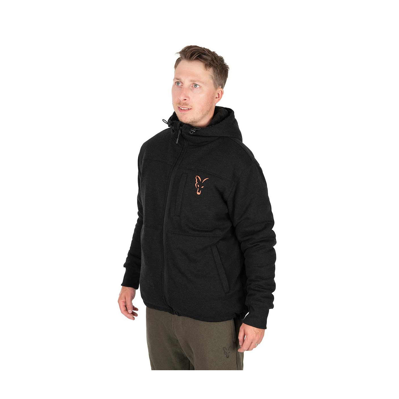 Bluza Fox Sherpa Jacket Black & Orange - roz. XXXL - Centrum wędkarskie - Sklep wędkarski Jarofishing Bluza Fox Sherpa Jacket Black & Orange - roz. XXXL - Centrum wędkarskie - Sklep wędkarski Jarofishing