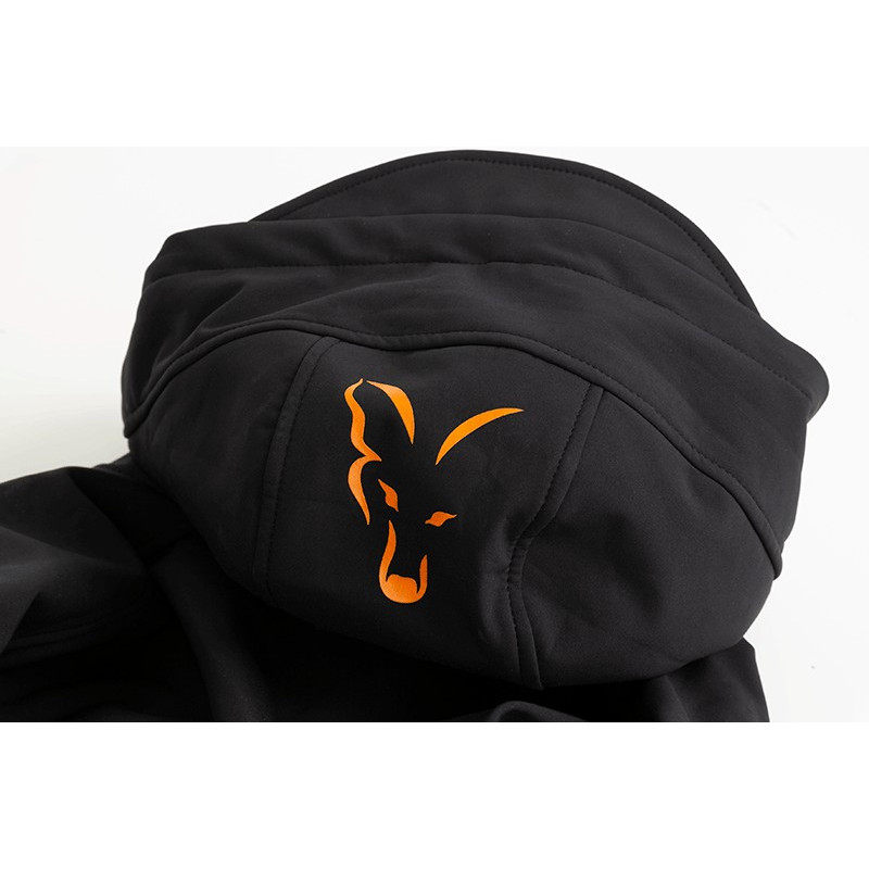 FOX KURTKA-SOFT SHELL COLLECTION ORANGE & BLACK SHELL HOODIE ROZMIAR XXL - Centrum wędkarskie - Sklep wędkarski Jarofishing