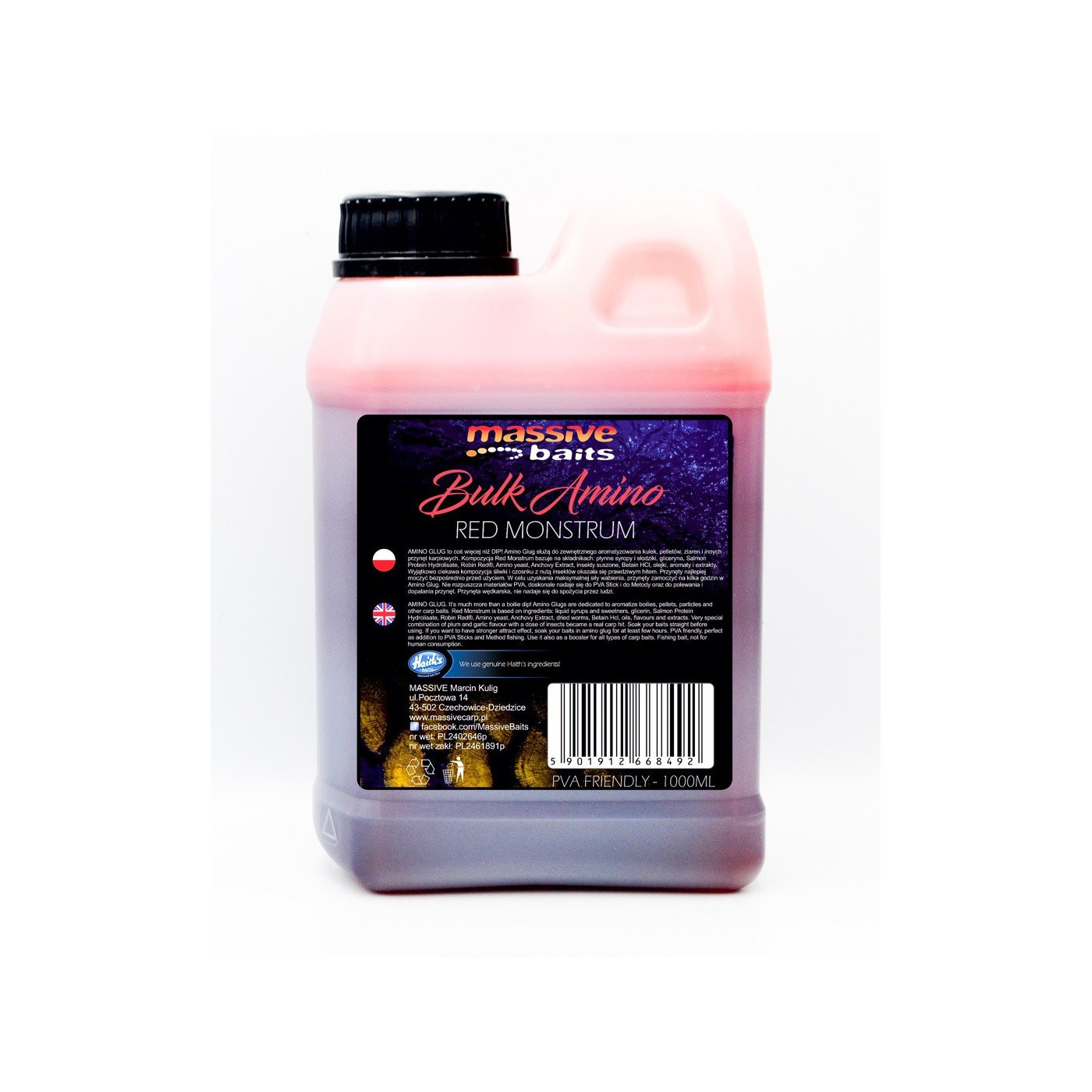 Liquid Massive Baits Bulk Amino Red Monstrum 1L - Centrum wędkarskie - Sklep wędkarski Jarofishing Liquid Massive Baits Bulk Amino Red Monstrum 1L - Centrum wędkarskie - Sklep wędkarski Jarofishing