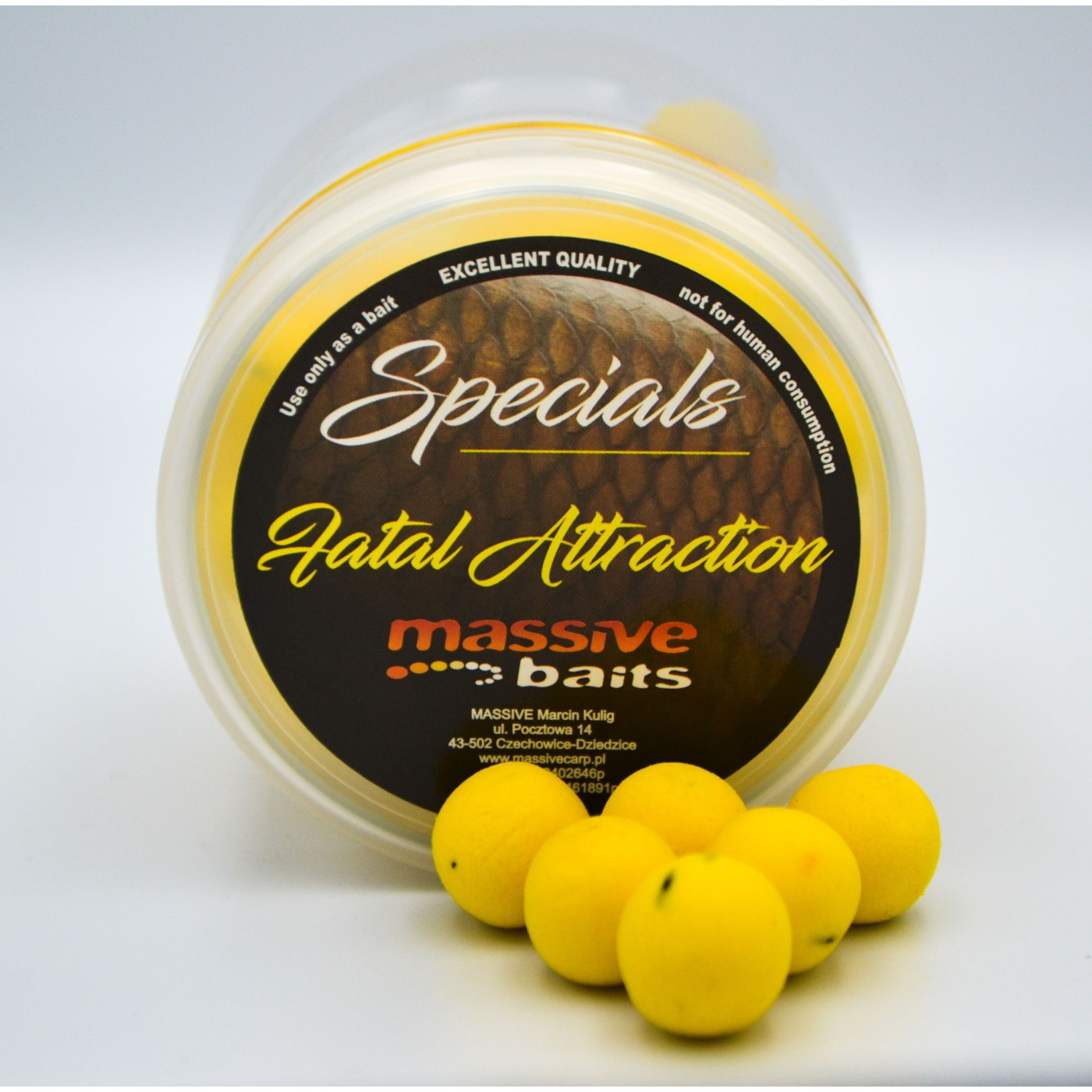Kulki Pop-Up Massive Baits Fatal Attraction Roz.11mm - Centrum wędkarskie - Sklep wędkarski Jarofishing