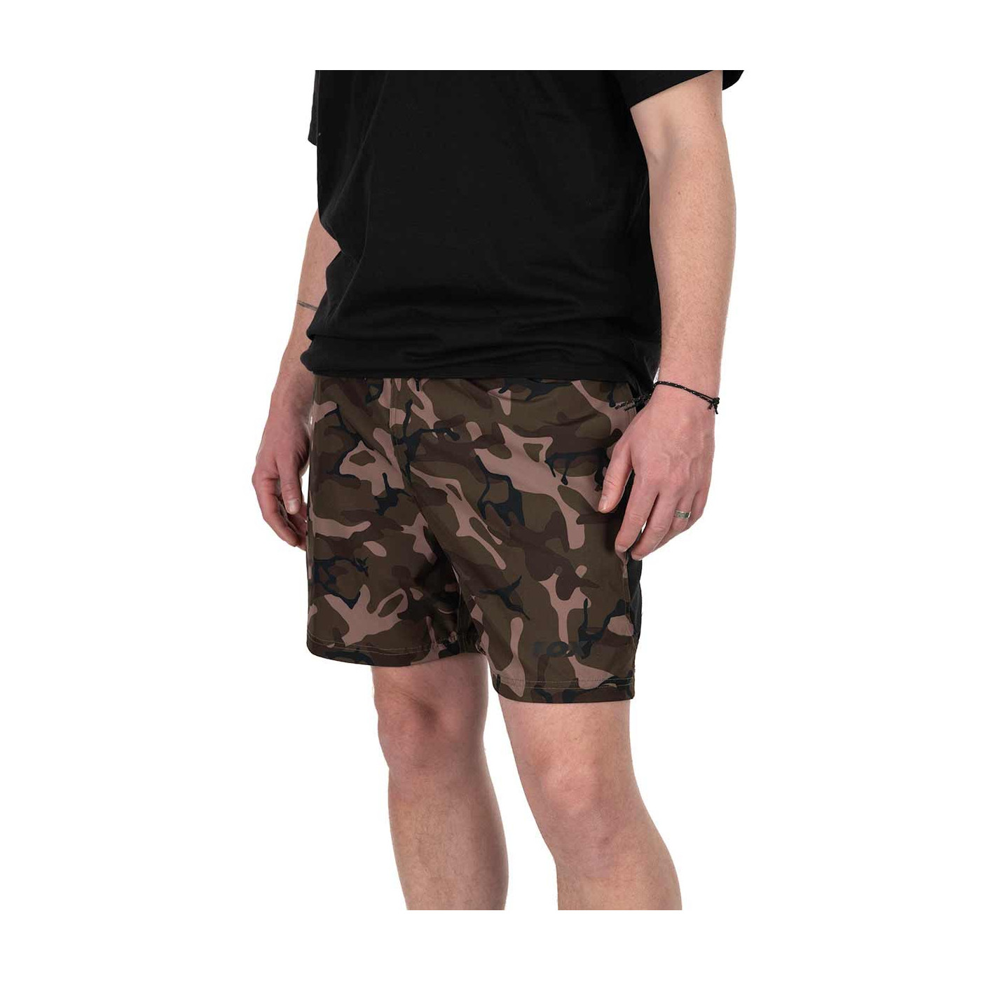 Krótkie Spodenki Fox Black / Camo LW Swim Shorts Roz.XXXL - Centrum wędkarskie - Sklep wędkarski Jarofishing