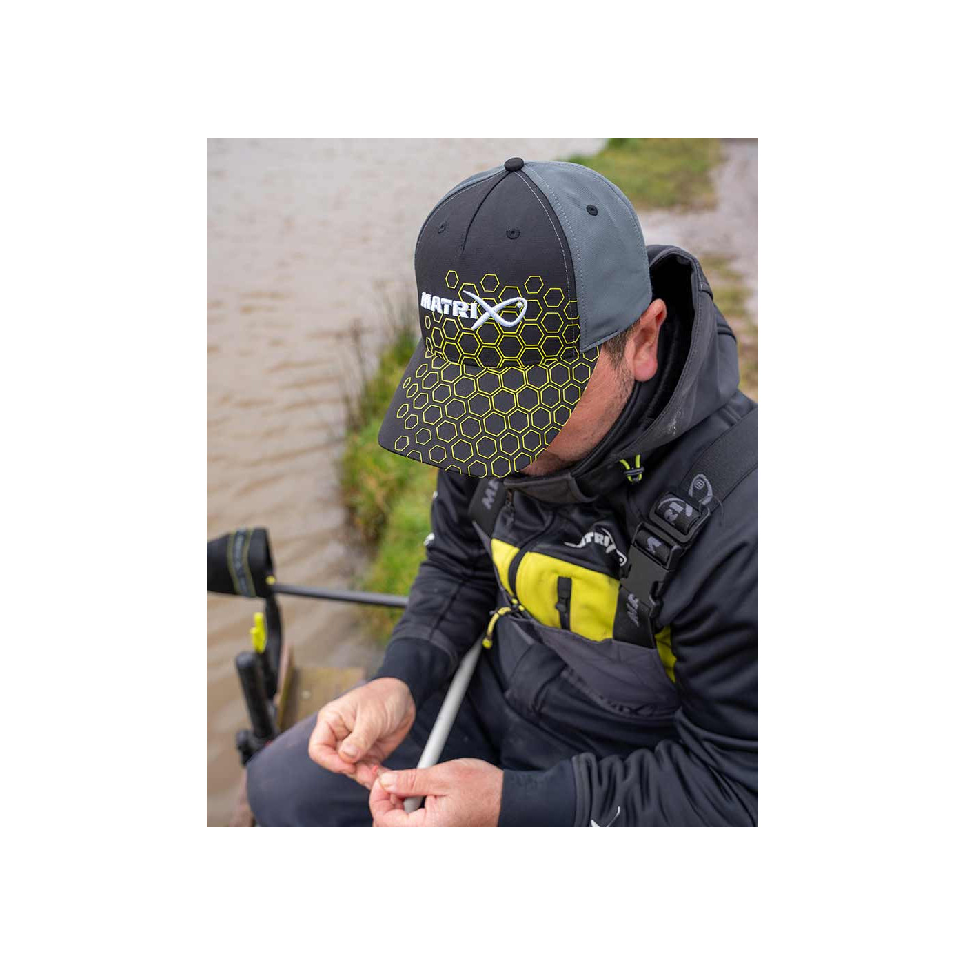 Czapka Matrix Hex Print Baseball Cap - Black - Centrum wędkarskie - Sklep wędkarski Jarofishing