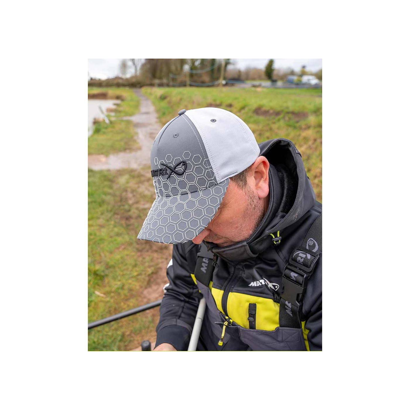 Czapka Matrix Hex Print Baseball Cap - Grey - Centrum wędkarskie - Sklep wędkarski Jarofishing