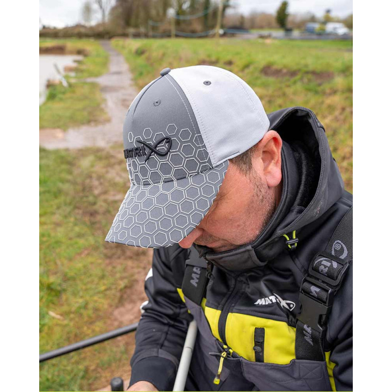 Czapka Matrix Hex Print Baseball Cap - Grey - Centrum wędkarskie - Sklep wędkarski Jarofishing