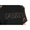 KOSZULKA FOX BLACK/CAMO OUTLINE T-SHIRT Roz. L - Centrum wędkarskie - Sklep wędkarski Jarofishing
