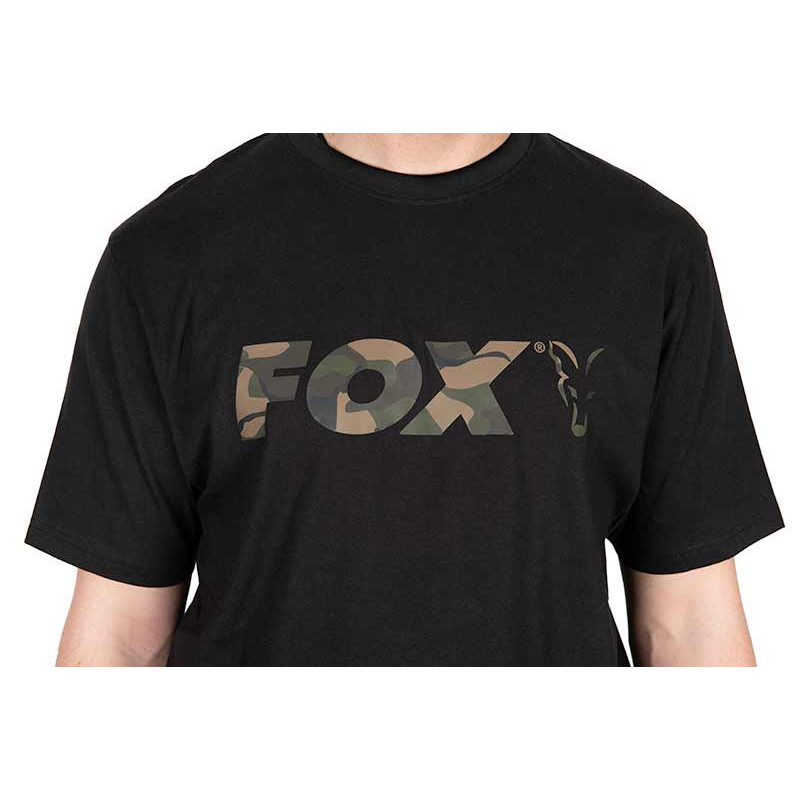 KOSZULKA FOX BLACK/CAMO LOGO T-SHIRT Roz.L - Centrum wędkarskie - Sklep wędkarski Jarofishing KOSZULKA FOX BLACK/CAMO LOGO T-SHIRT Roz.L - Centrum wędkarskie - Sklep wędkarski Jarofishing