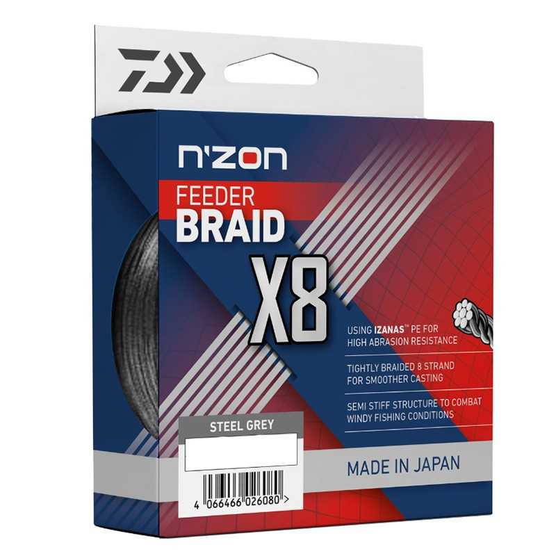Plecionka Daiwa N'ZON X8 Braid Steel Grey 300m - 0,12mm - Centrum wędkarskie - Sklep wędkarski Jarofishing Plecionka Daiwa N'ZON X8 Braid Steel Grey 300m - 0,12mm - Centrum wędkarskie - Sklep wędkarski Jarofishing
