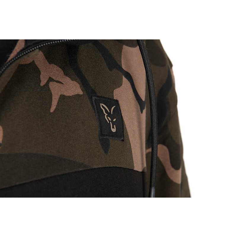 Bluza Fox LW Black / Camo Split Zip Hoody - roz. XXL - Centrum wędkarskie - Sklep wędkarski Jarofishing