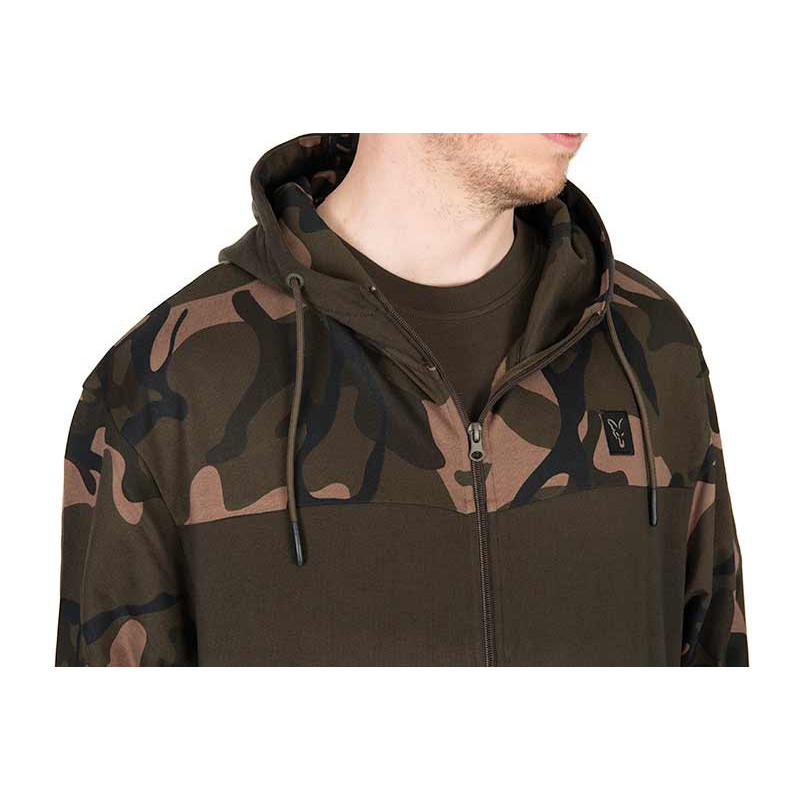 Bluza Fox LW Khaki / Camo Split Zip Hoody - roz. M - Centrum wędkarskie - Sklep wędkarski Jarofishing Bluza Fox LW Khaki / Camo Split Zip Hoody - roz. M - Centrum wędkarskie - Sklep wędkarski Jarofishing