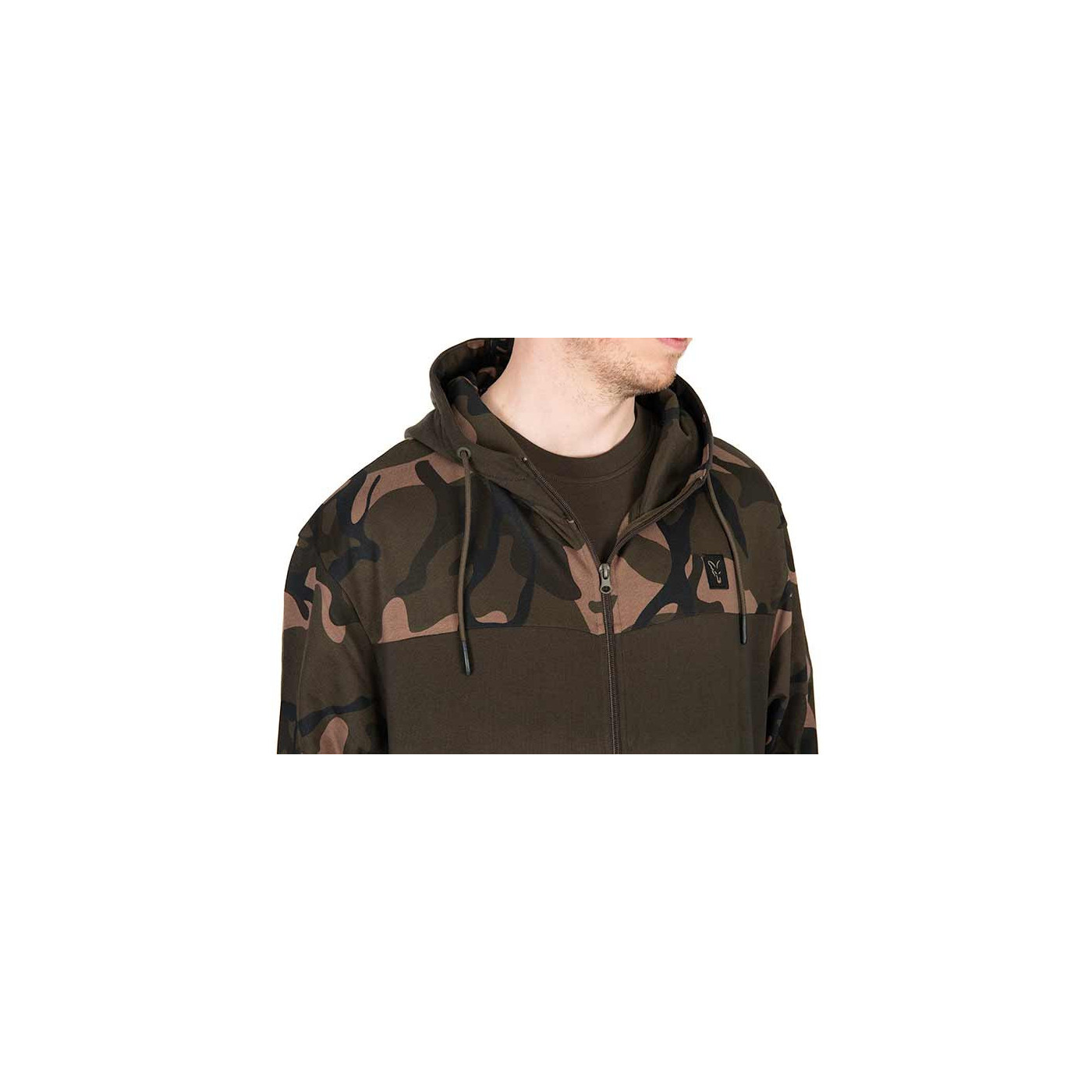 Bluza Fox LW Khaki / Camo Split Zip Hoody - roz. L - Centrum wędkarskie - Sklep wędkarski Jarofishing Bluza Fox LW Khaki / Camo Split Zip Hoody - roz. L - Centrum wędkarskie - Sklep wędkarski Jarofishing