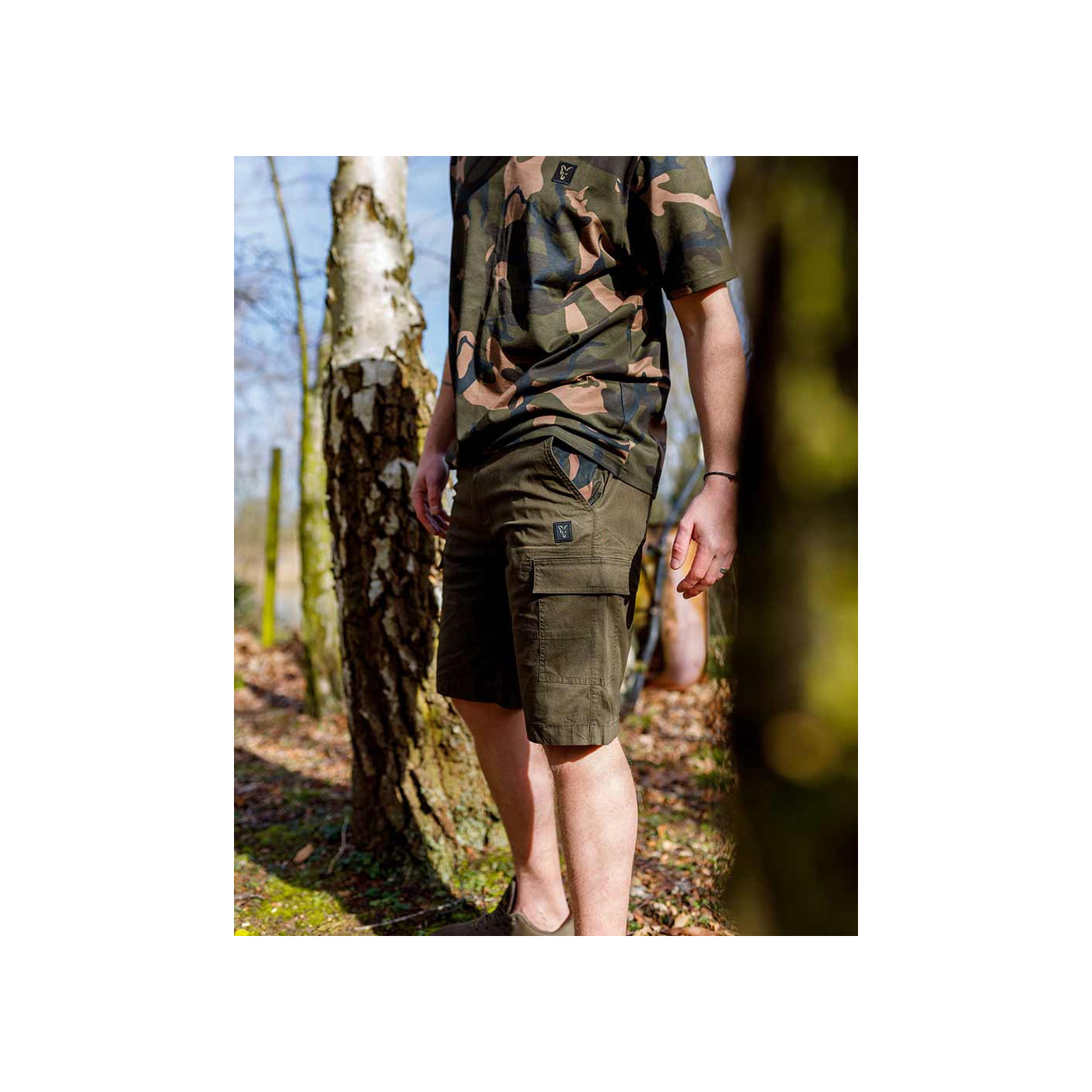 Krótkie Spodenki Fox LW Khaki Combat Short Roz.L - Centrum wędkarskie - Sklep wędkarski Jarofishing