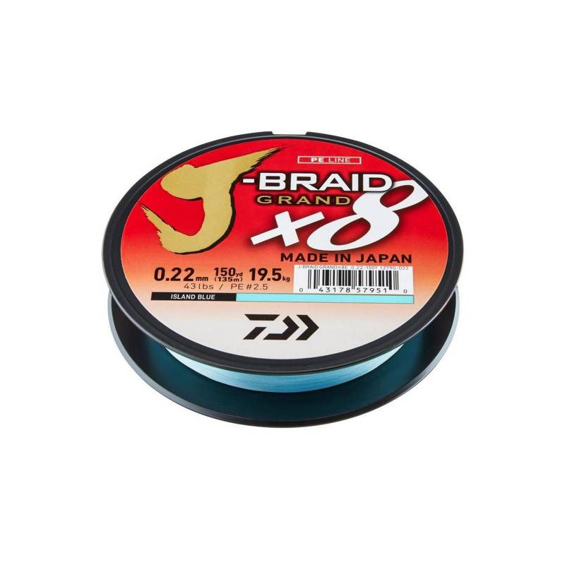Plecionka Daiwa J-Braid Grand X8 135m 0.10mm 7 kg BLUE - Centrum wędkarskie - Sklep wędkarski Jarofishing Plecionka Daiwa J-Braid Grand X8 135m 0.10mm 7 kg BLUE - Centrum wędkarskie - Sklep wędkarski Jarofishing