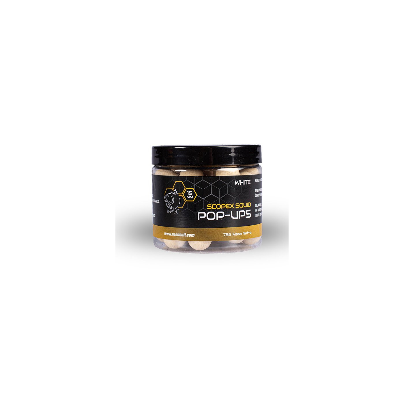 Pop Ups Nash Scopex Squid 12mm 75g White - Centrum wędkarskie - Sklep wędkarski Jarofishing