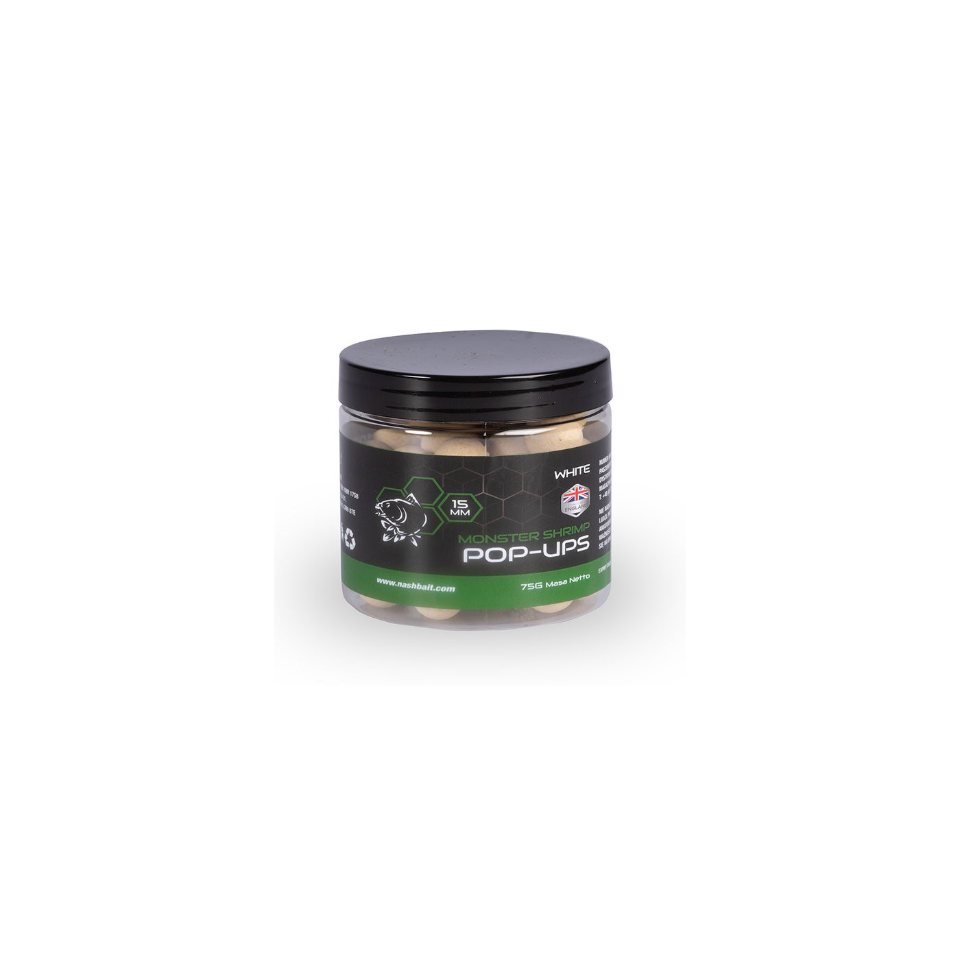 Pop Ups Nash Monster Shrimp 20mm 75g White - Centrum wędkarskie - Sklep wędkarski Jarofishing
