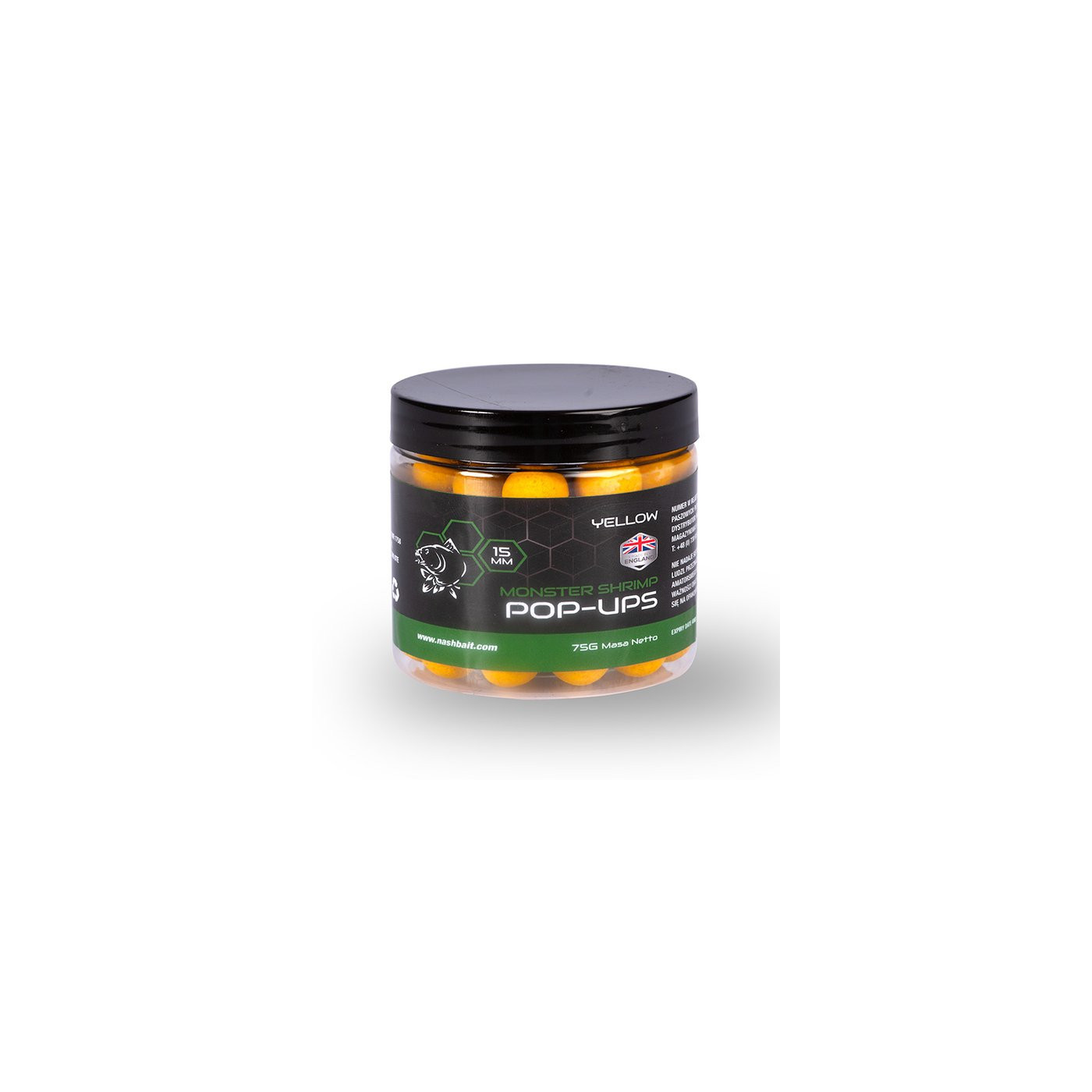 Pop Ups Nash Monster Shrimp 15mm 75g Yellow - Centrum wędkarskie - Sklep wędkarski Jarofishing Pop Ups Nash Monster Shrimp 15mm 75g Yellow - Centrum wędkarskie - Sklep wędkarski Jarofishing