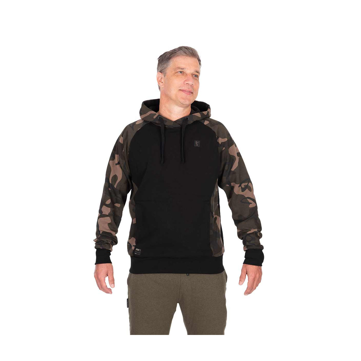 Bluza Fox Premium 310 Hoodie - Black/Camo Roz XL - Centrum wędkarskie - Sklep wędkarski Jarofishing