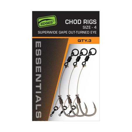 FOX HAKI  EDGES™ Super Wide Gape Chod Rigs Roz 4  3szt