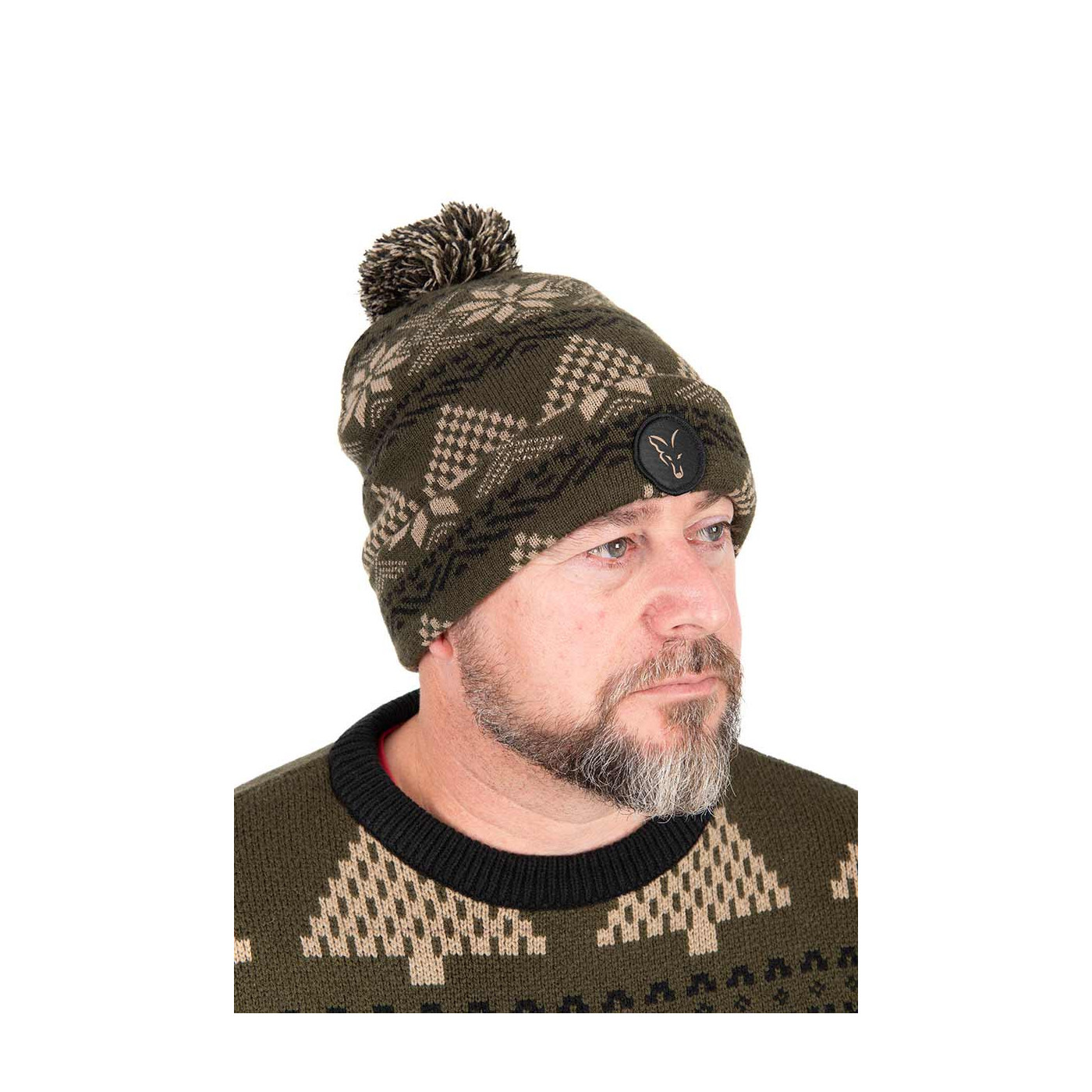 Czapka Fox Festive Bobble Hat - Centrum wędkarskie - Sklep wędkarski Jarofishing