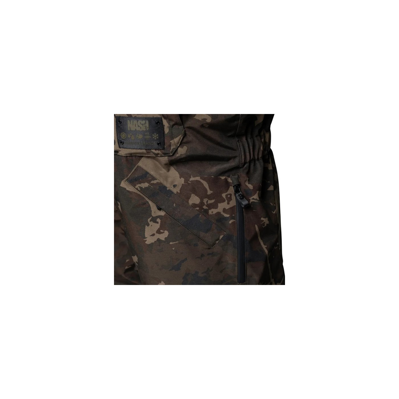 Spodnie Nash ZT Helluva Waterproof Bib and Brace Camo Roz.M - Centrum wędkarskie - Sklep wędkarski Jarofishing