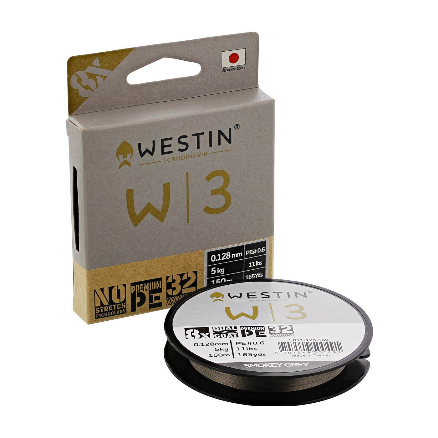 Plecionka Westin W3 8 Braid Smoke Grey 0,148mm 150m - Centrum wędkarskie - Sklep wędkarski Jarofishing